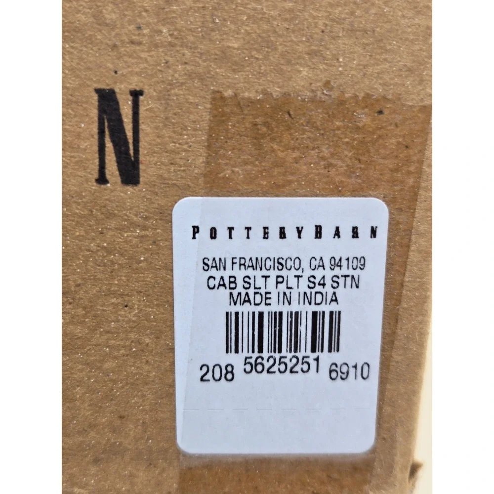 Pottery Barn Salad Plates Set Of 4 Cabana‎ Stone Melamine NEW 9