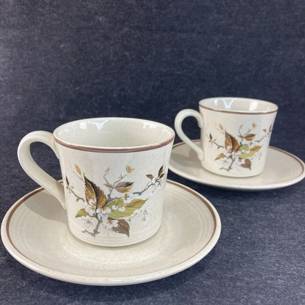 Set Of 2 Royal Doulton Wild Cherry Cup‎ & Saucer 565766 Made In England 1979 Vtg