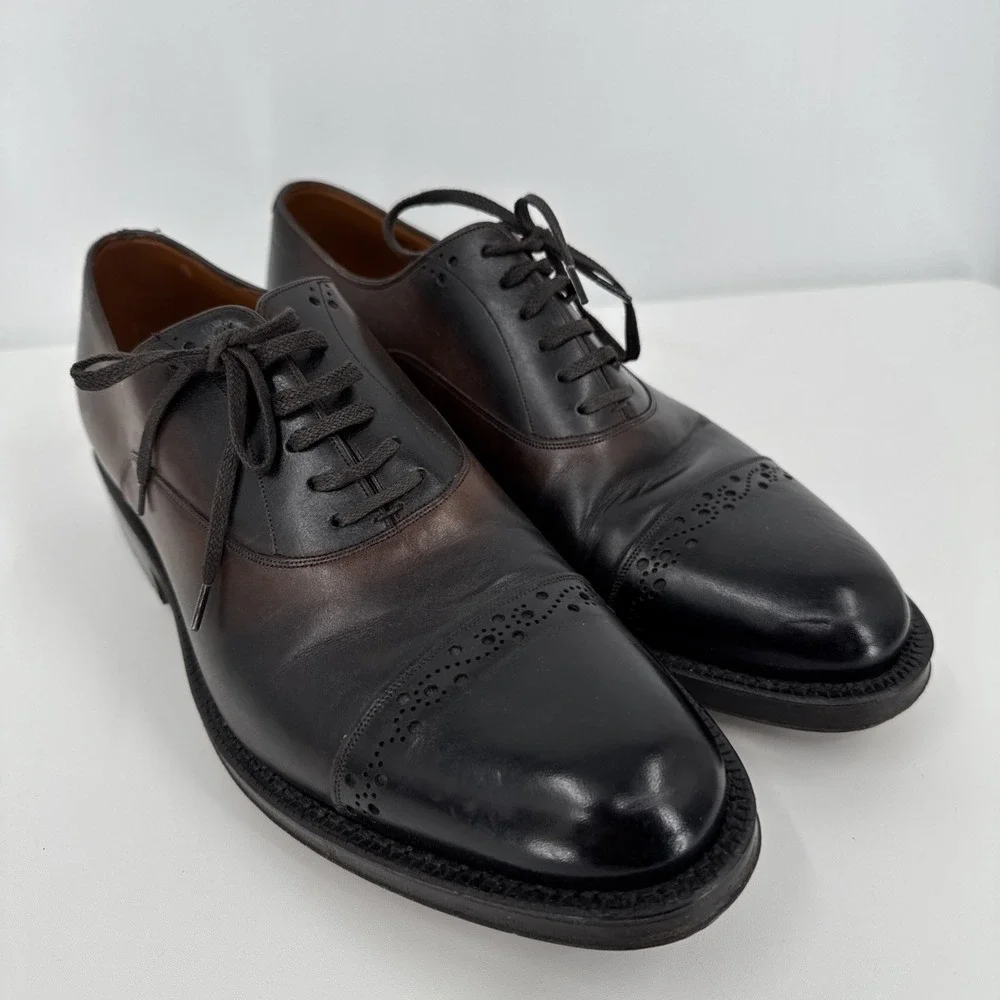 Bally‎ Of Switzerland Injected-Sole Oxford US 7D Dark Brown Leather Cap Toe