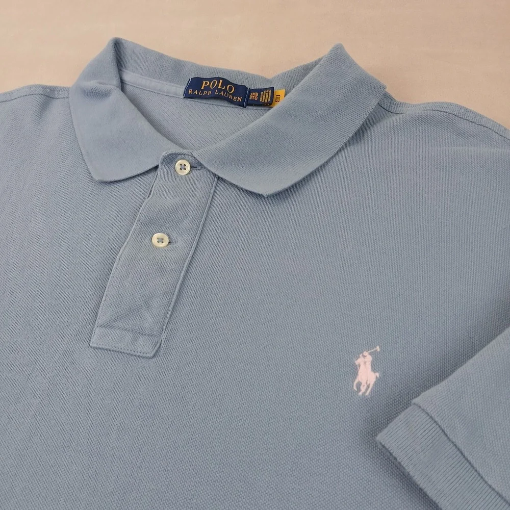 Polo Ralph Lauren 3XB Mens Shirt‎ Classic Pique Knit 27x30 Purple