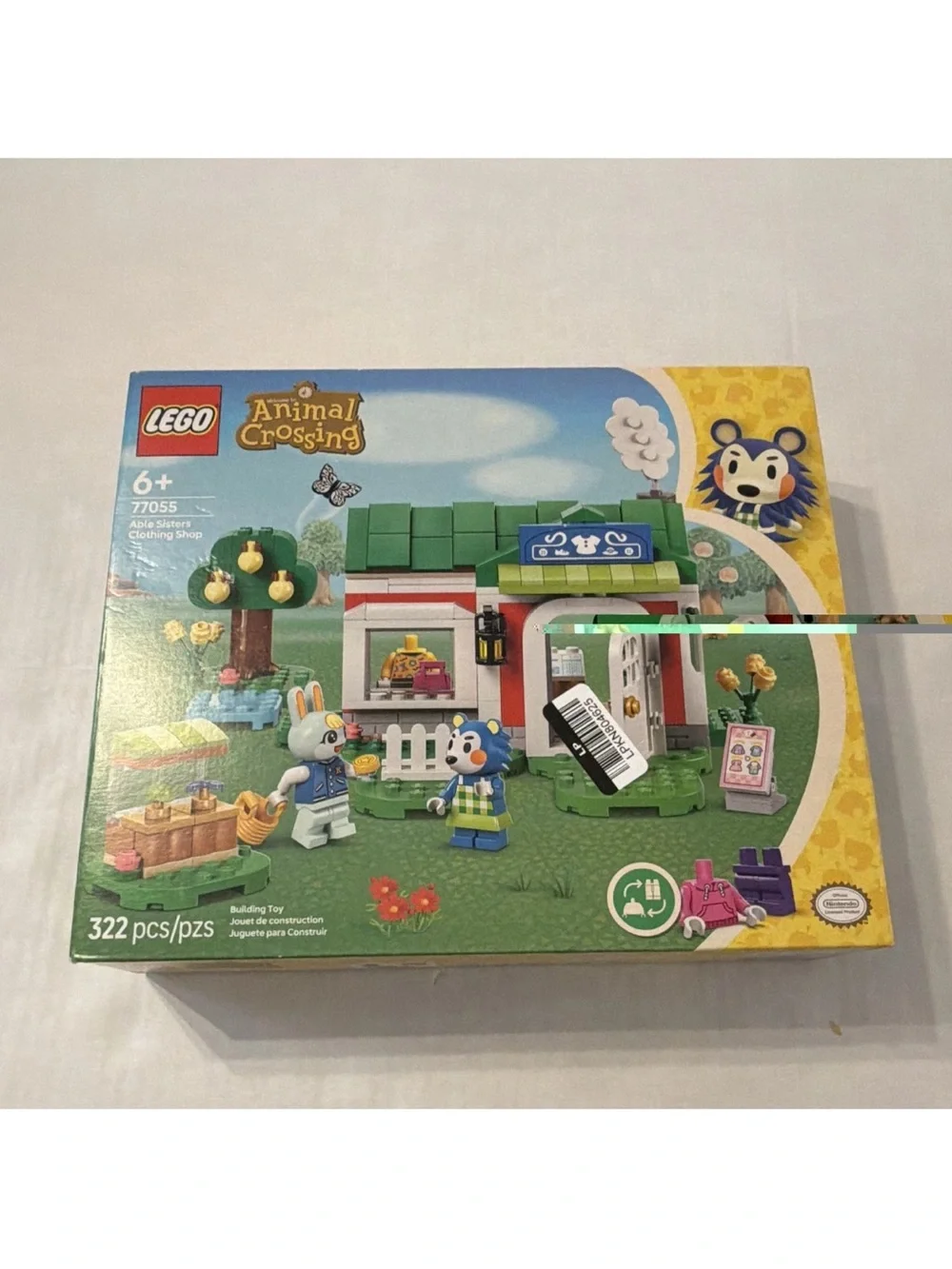 Lego Animal Crossing Green and White Clothing Shop Playset with Blue Accents