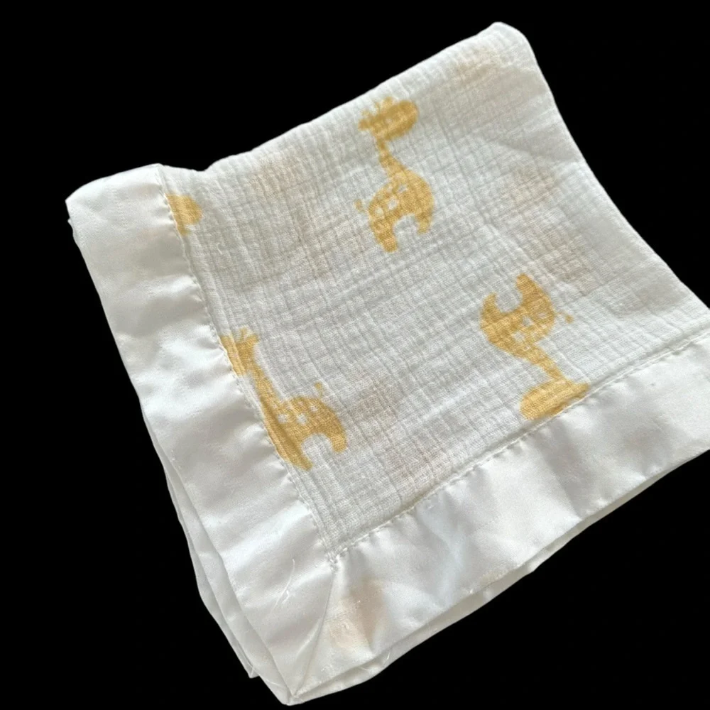 Aden & Anais White Giraffe Mini Blanket Blankie Lovie Security Muslin Cotton‎