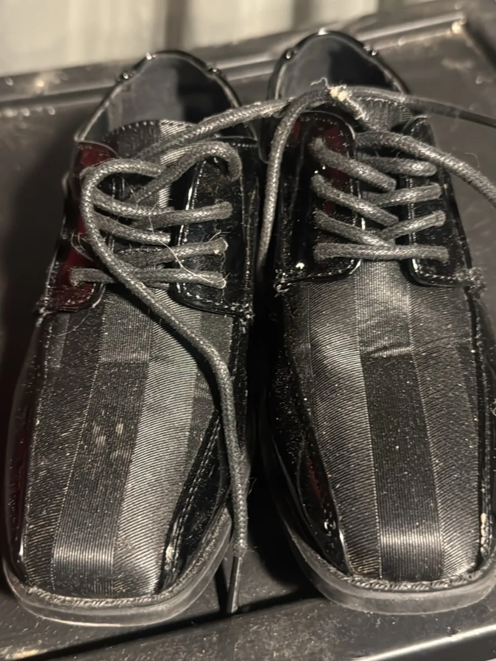 Kids Black Patent Dress Oxfords - Classic Lace-Up