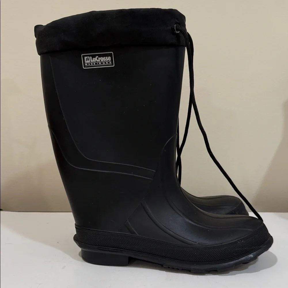 LaCrosse Black Waterproof Tall Insulated Rain Snow or Fishing Boots (sz 5)