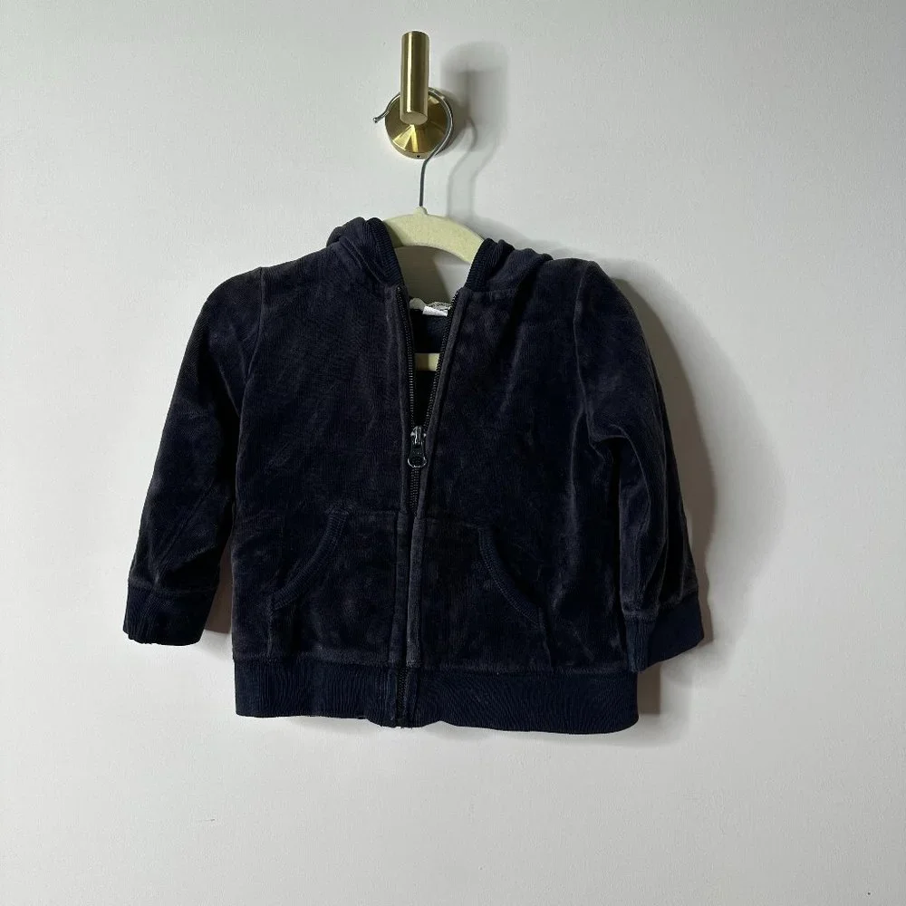 Old Navy Black Velvet Full Zip Jacket 18-24M