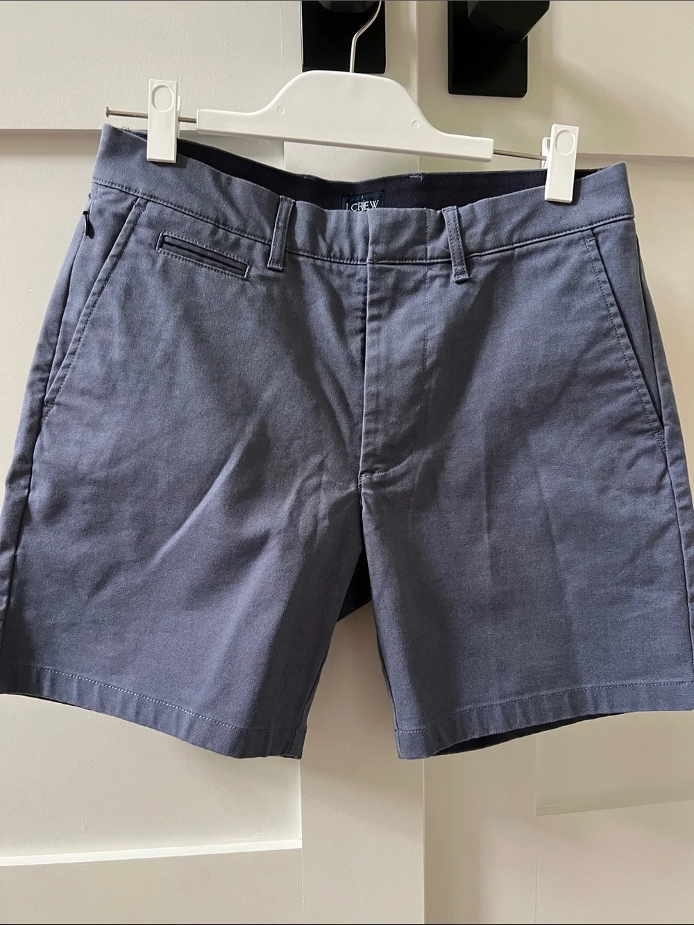 J. Crew Men's Slate Blue Flat Front Chino Shorts - Oxford Tech Short