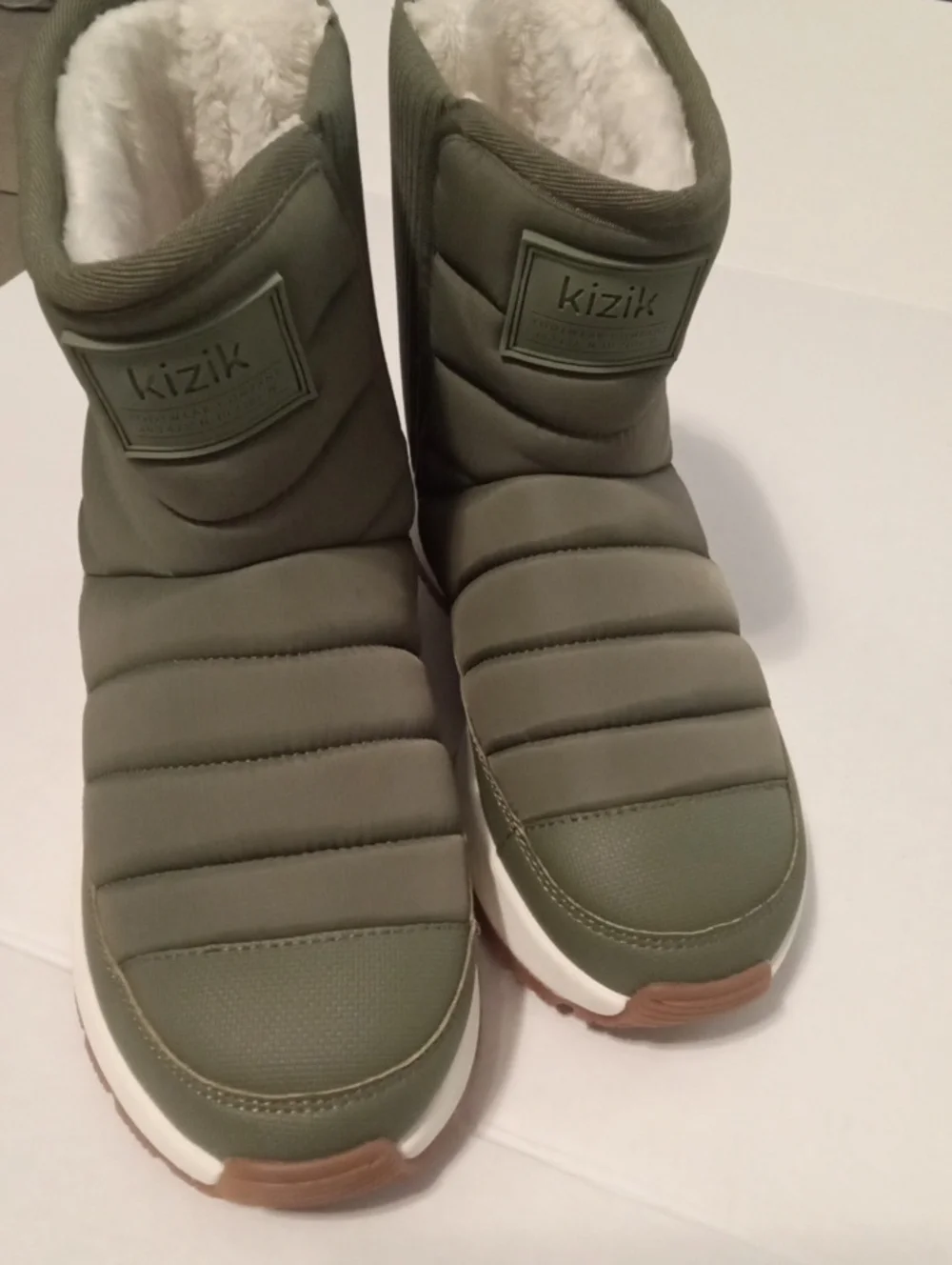 Women’s Juno Olive Quilted Winter Boot with Faux Fur Lining Limited Edition 6