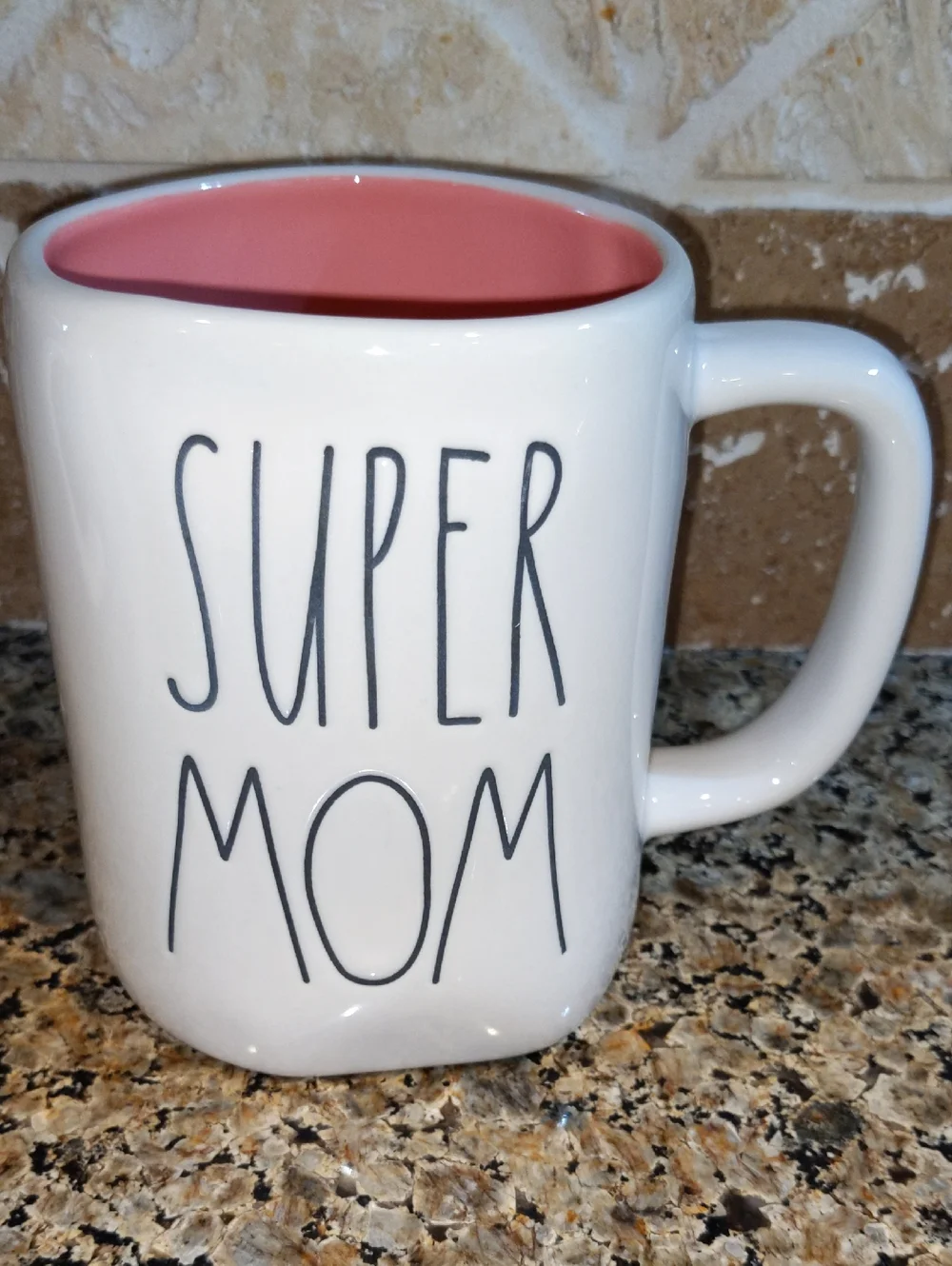 Super Mom Mug by Rae Dunn Pink Inside - Mom Gift Coffee Cup NWOT