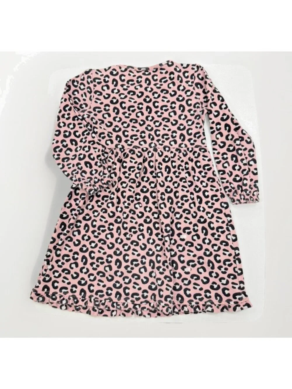 Gymboree	Pink Leopard Print Dress with Long Sleeves size 5T 100% Cotton L2023