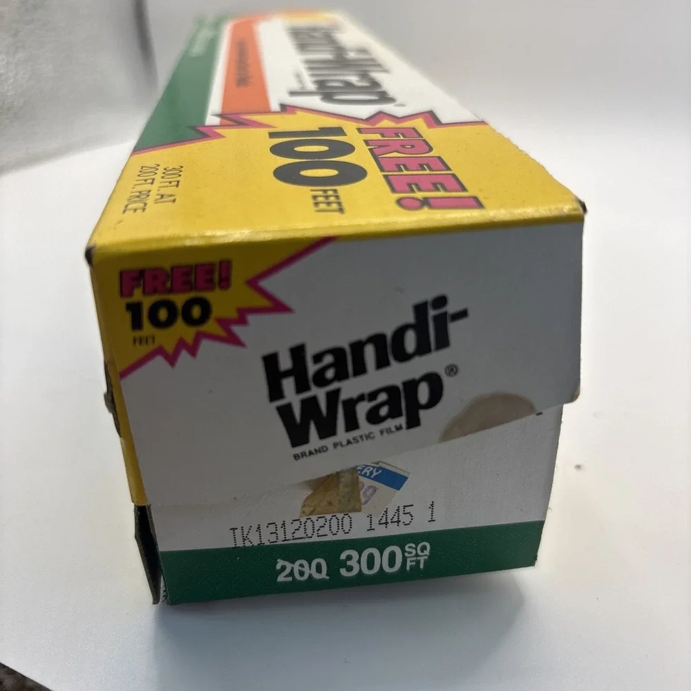 Vtg 1992 Dow Handi-Wrap 300 Sq Ft Plastic Film Sharp Cutting Edge Box NOS