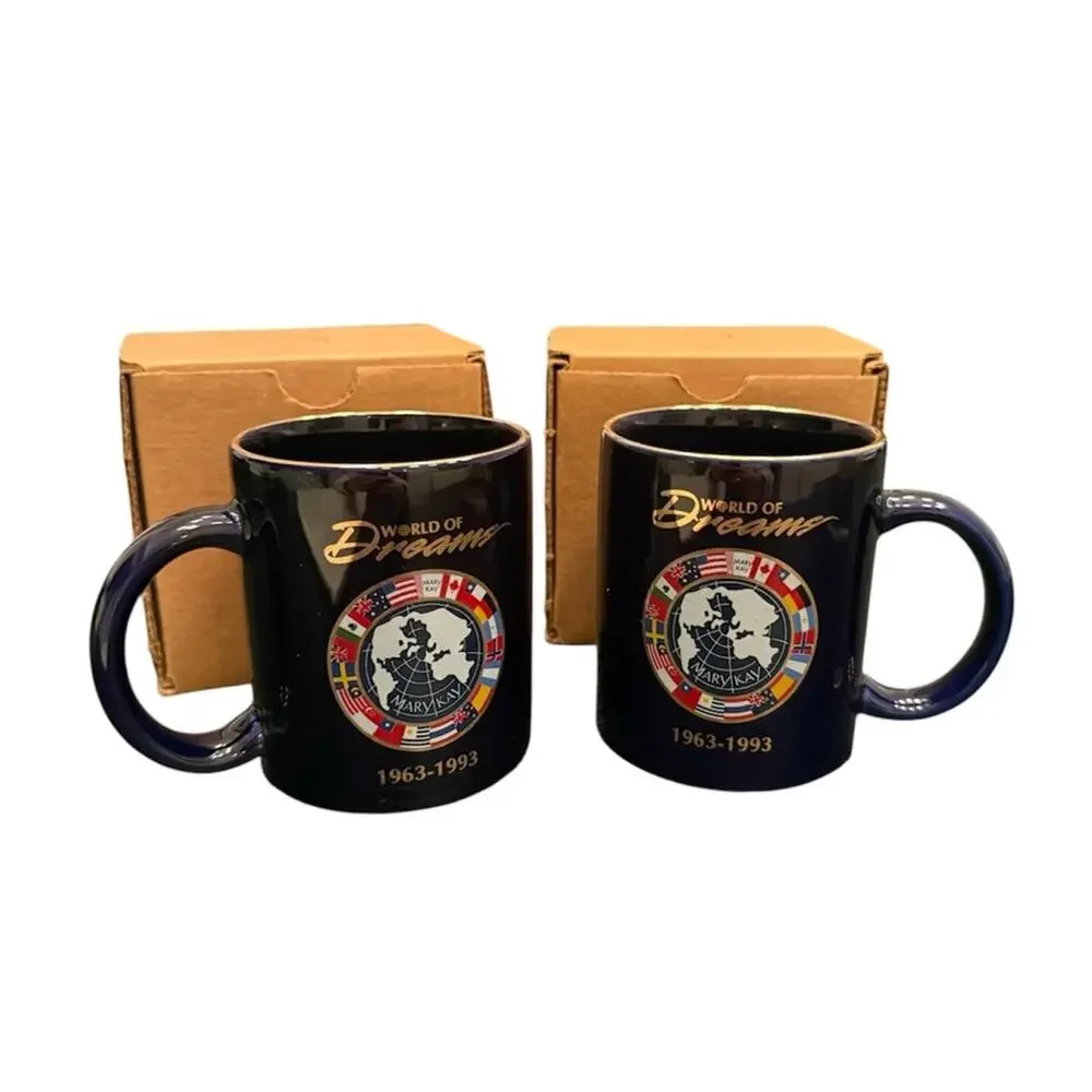 Mary Kay Vintage Mugs 1993 Seminar Mug World of Dreams Bundle of (2) Mugs