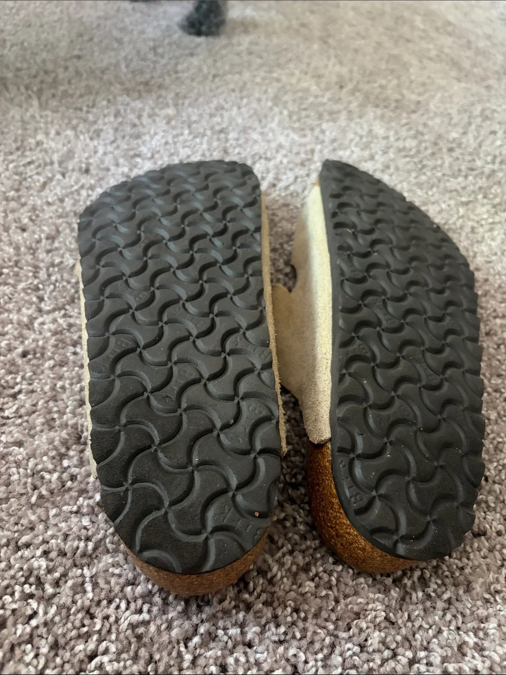 Birkenstock Beige Suede Double-Buckle Sandals