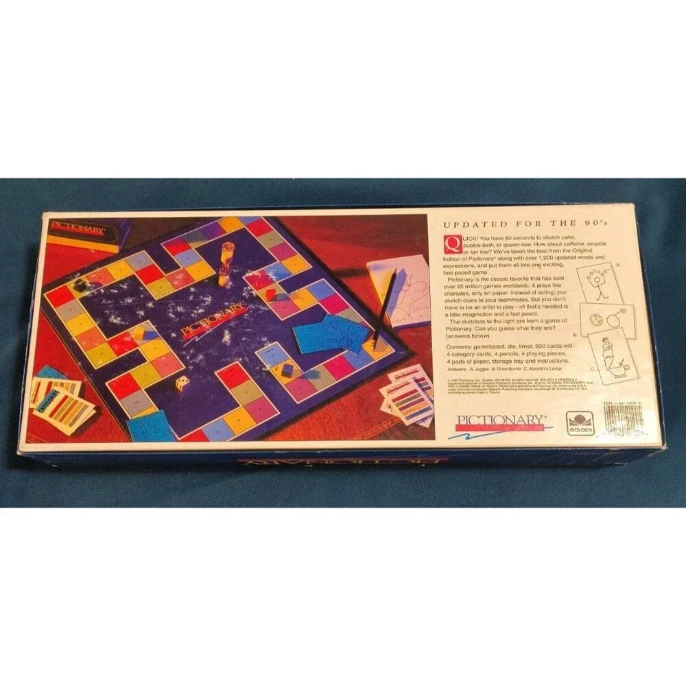 1993 90s Edition Pictionary Classic Board Game Of Quick Draw - Complete