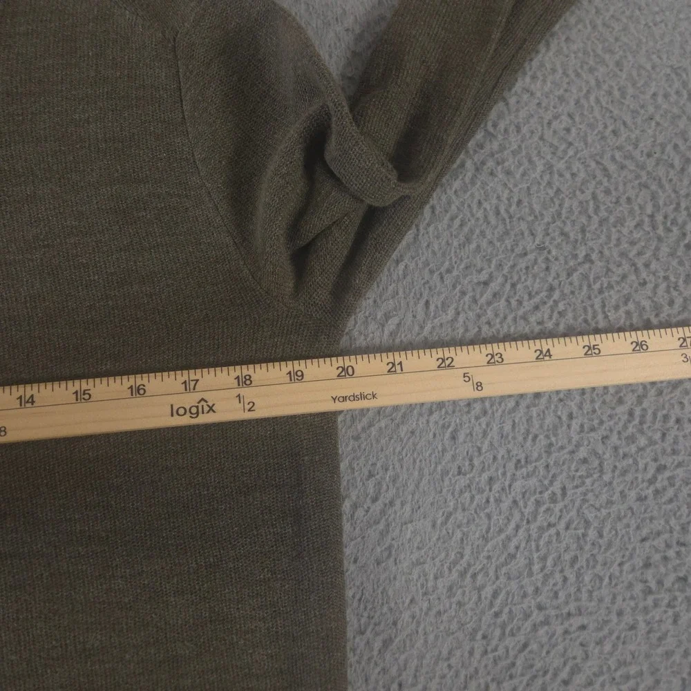 Banana Republic Sweater Mens M Olive Green Textured Knit Crewneck Cotton Blend