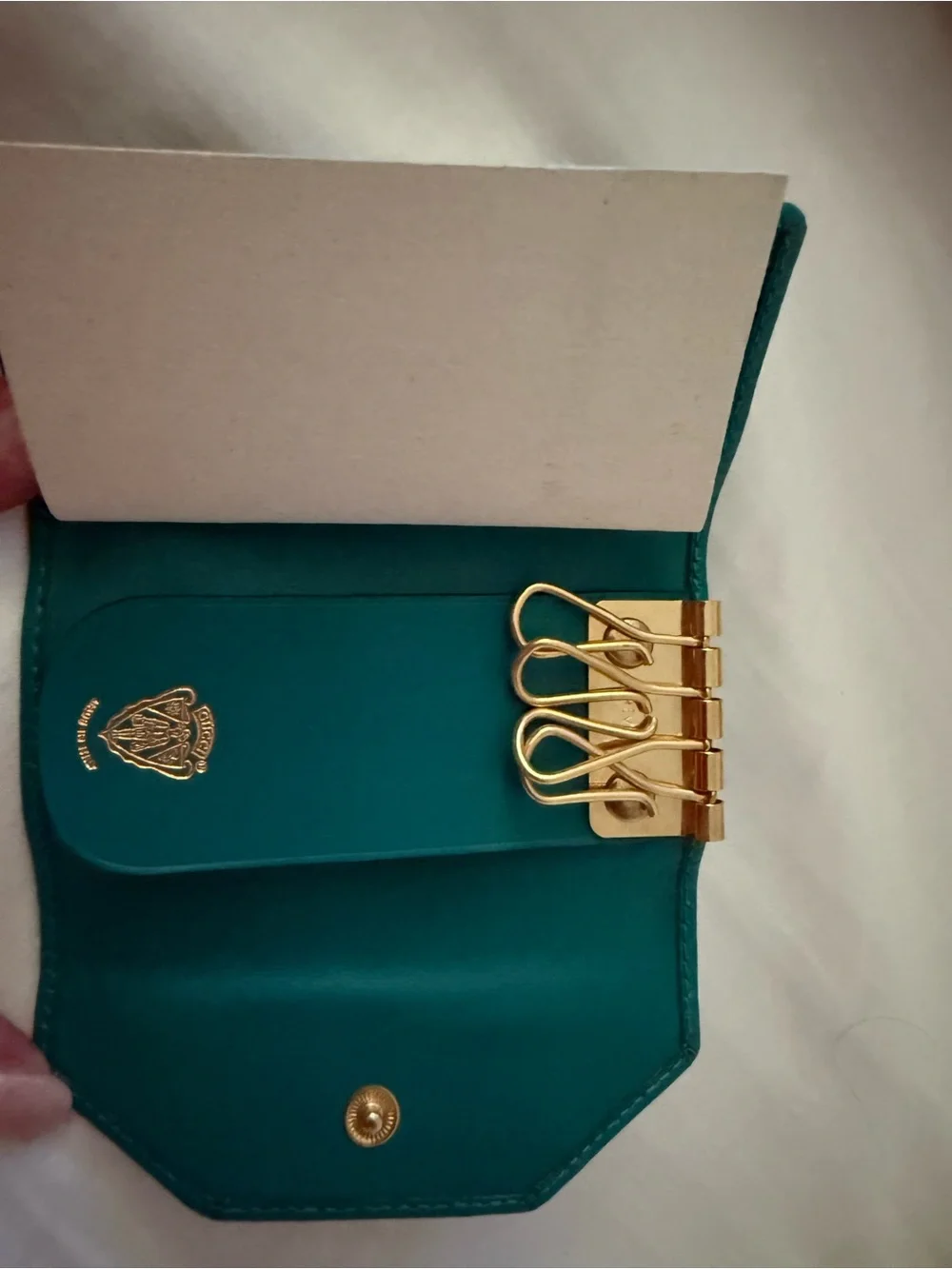 Gucci teal leather
