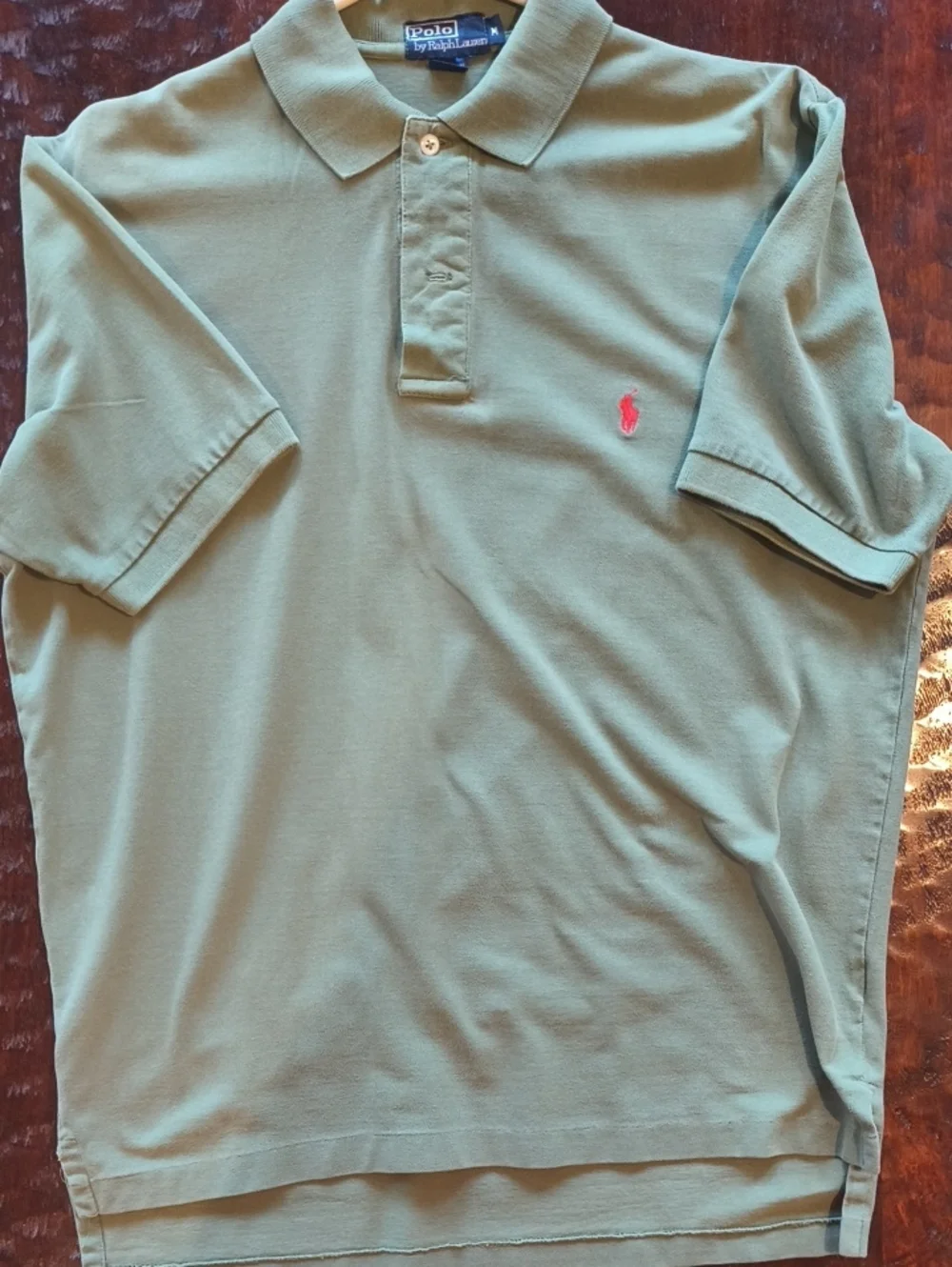 Ralph Lauren Men's Polo in Olive with Red Logo Medium