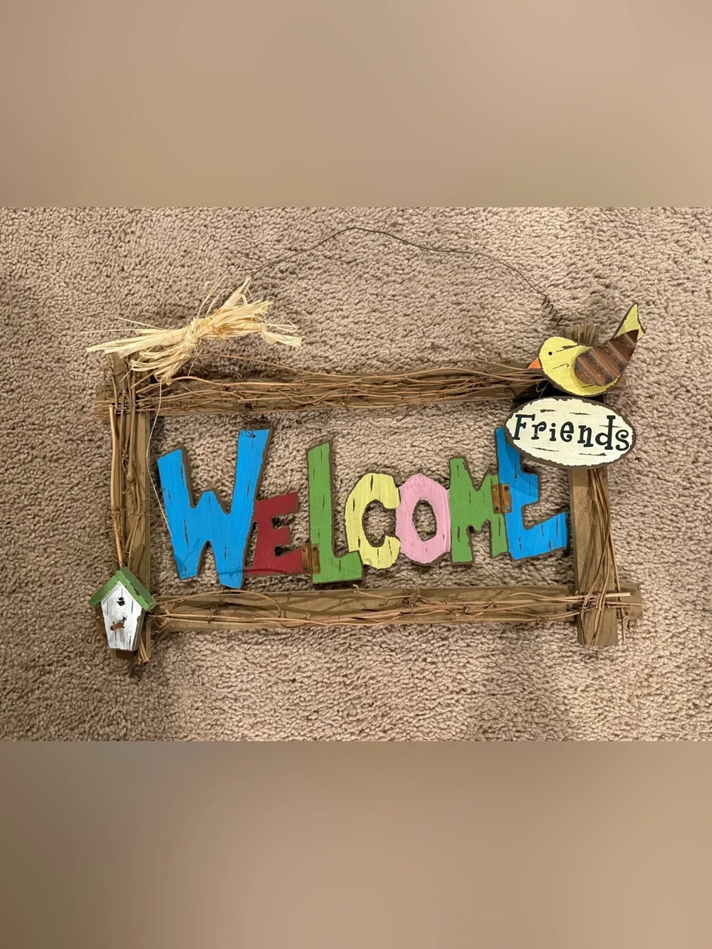 Rustic welcome door sign hanger