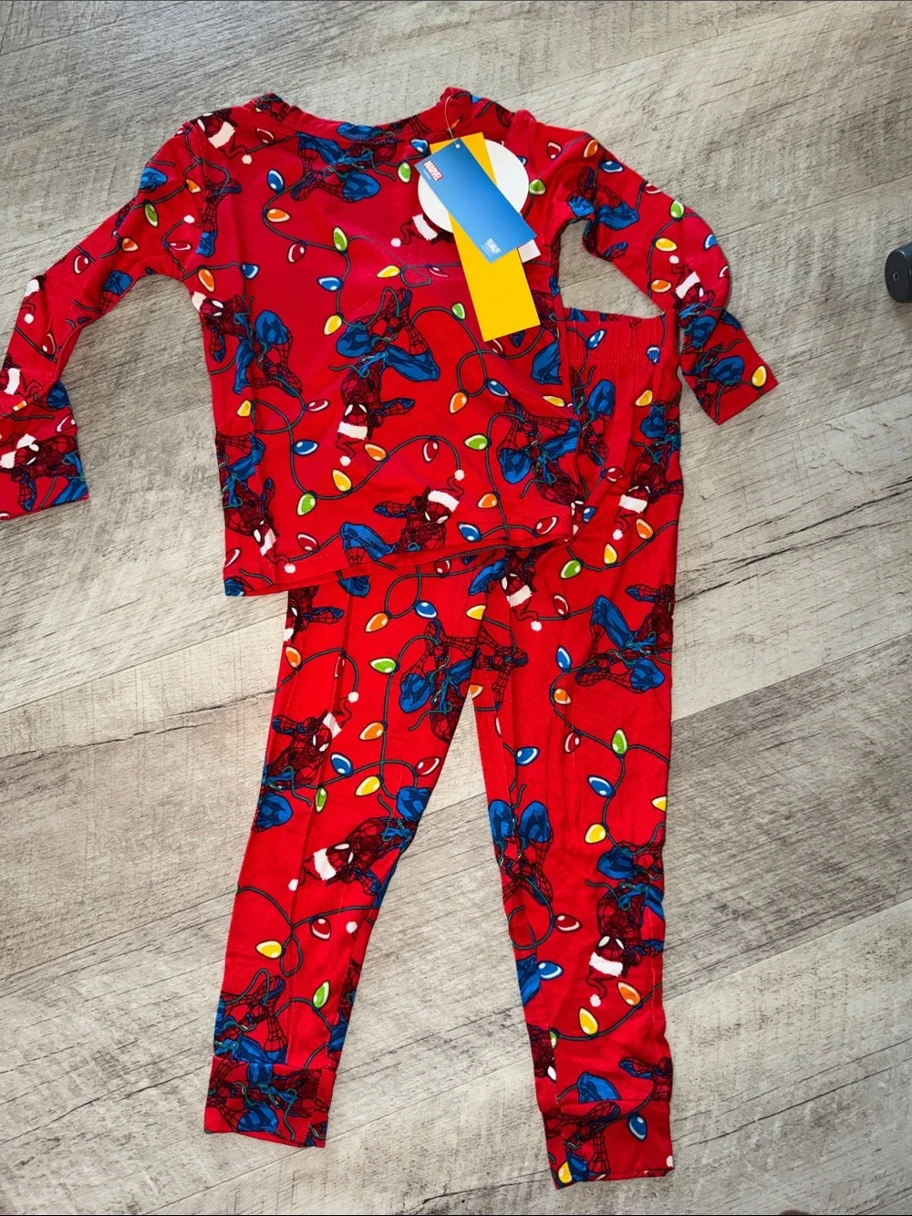 NEW Marvel Red Spider-Man Holiday Lights Kids Pajama Set