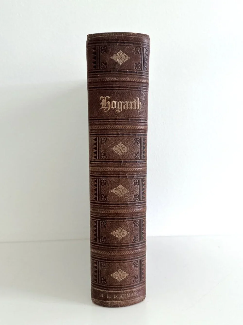 THE COMPLETE WORKS OF WILLIAM HOGARTH ANTIQUE LEATHER BOUND BOOK STEEL ENGRAVING