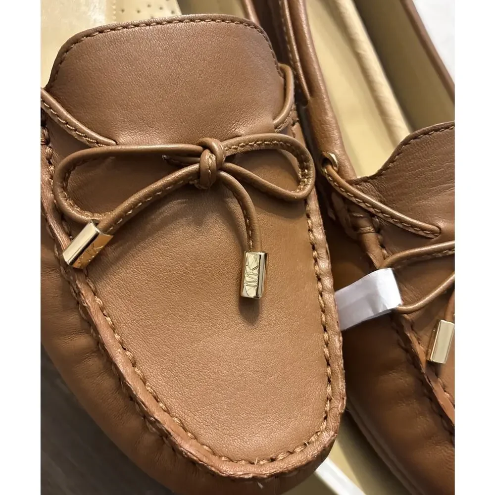 NEW Michael Kors Women's Sutton Brown Leather Moccasin Flat Loafers Size 10M