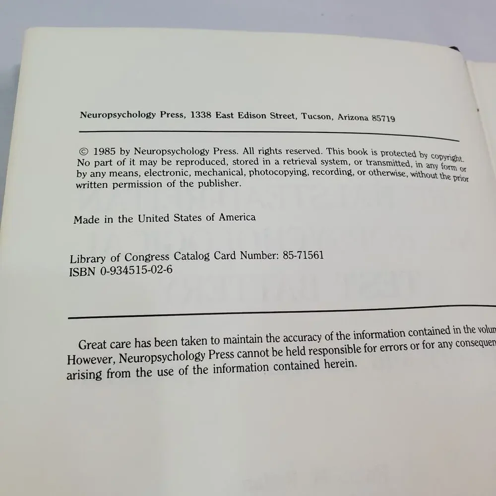 Neuropsychology Press halstead reitan