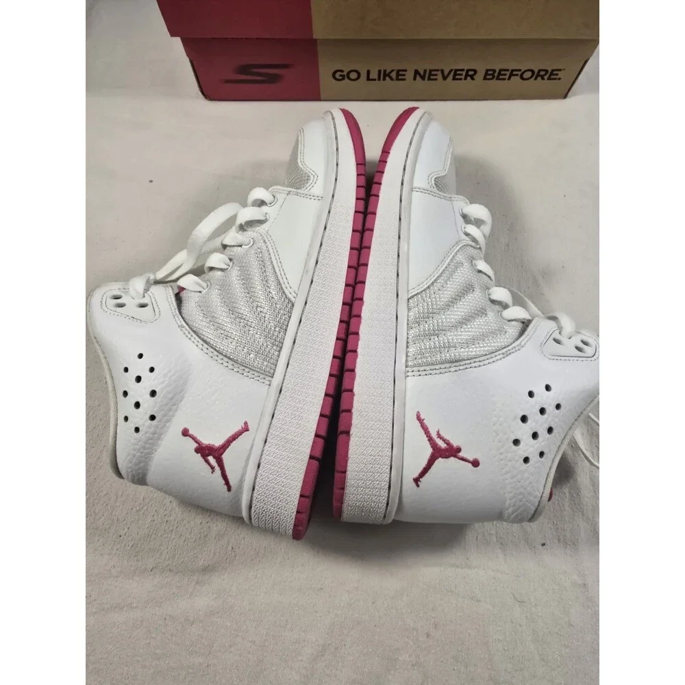 Nike Air Jordan 1 Flight 4 White Pink #23 Sneakers 820183-109 Shoes Sz 4.5y Kids