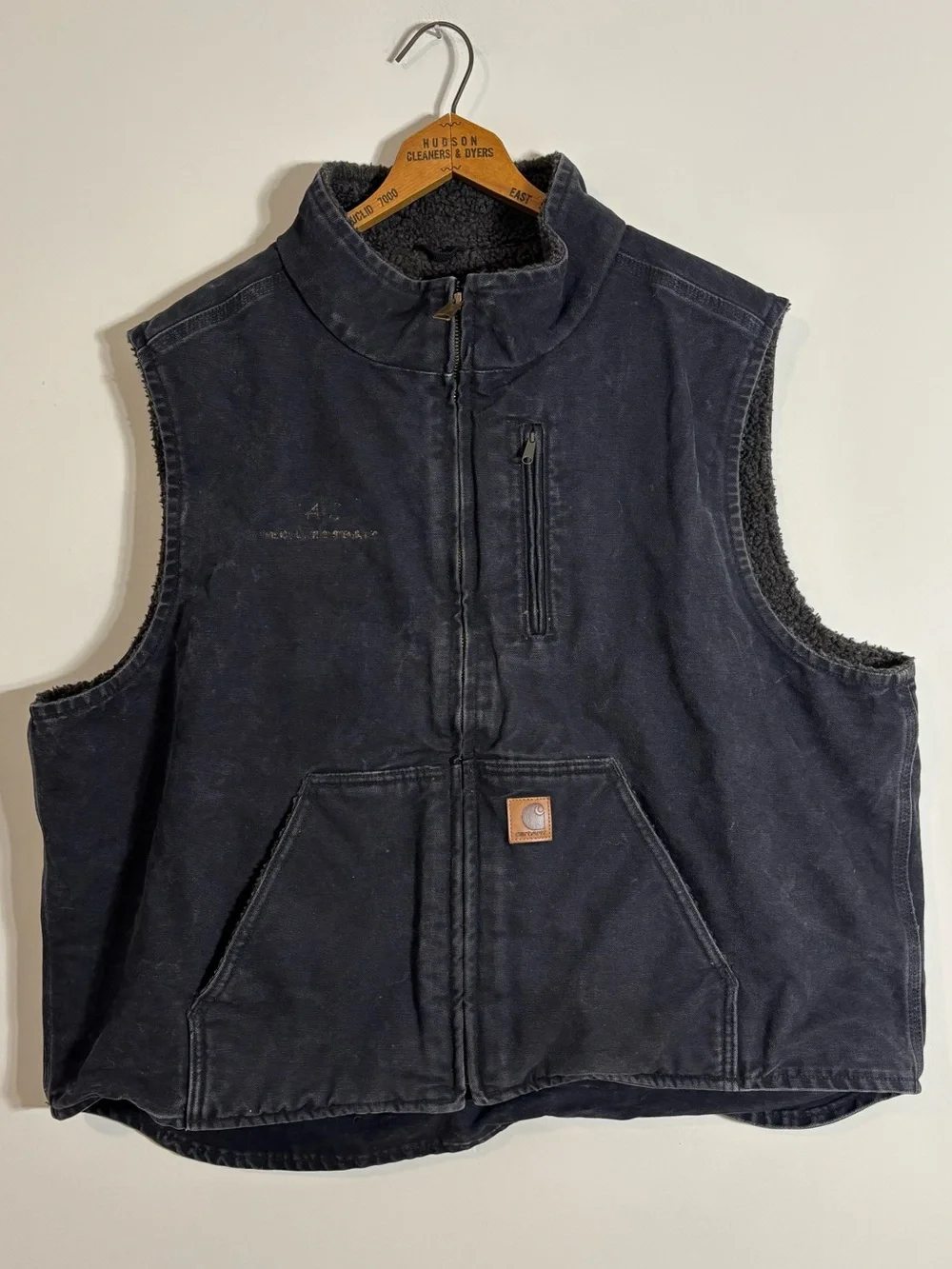 Vtg Carhartt V33-001 Sherpa Lined Vest Workwear XXL Distressed