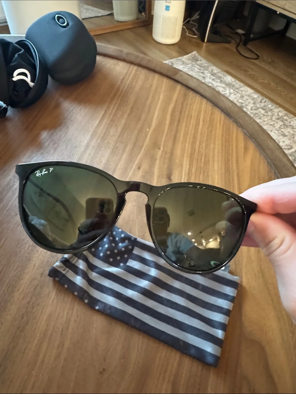 Ray-Ban Erika RB4171 Sunglasses with Green Polarized Lens