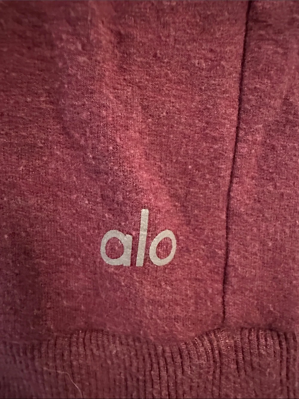 ALO Yoga Textured Long Sleeve Crew Pullover Open Back Detail - Wine- Best for L