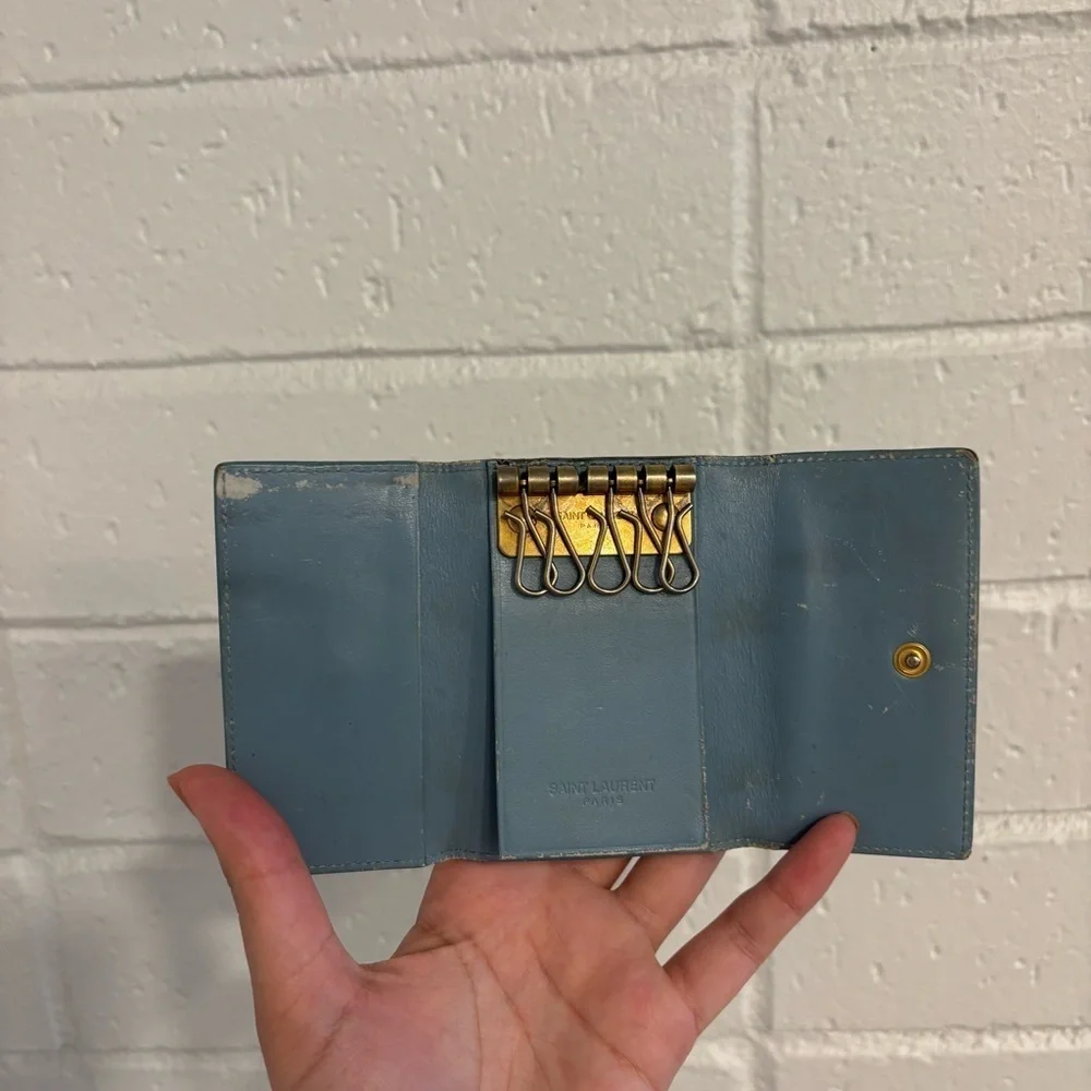 Saint Laurent vintage keyholder wallet in blue