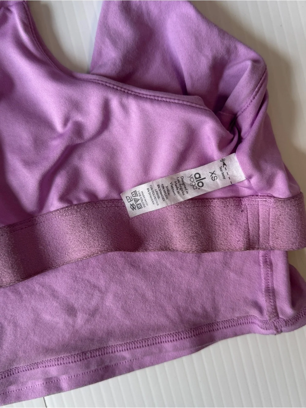 Alo Yoga Airbrush Real Bra Tank Lavender Purple Cropped Shelf Bra XS Active Top