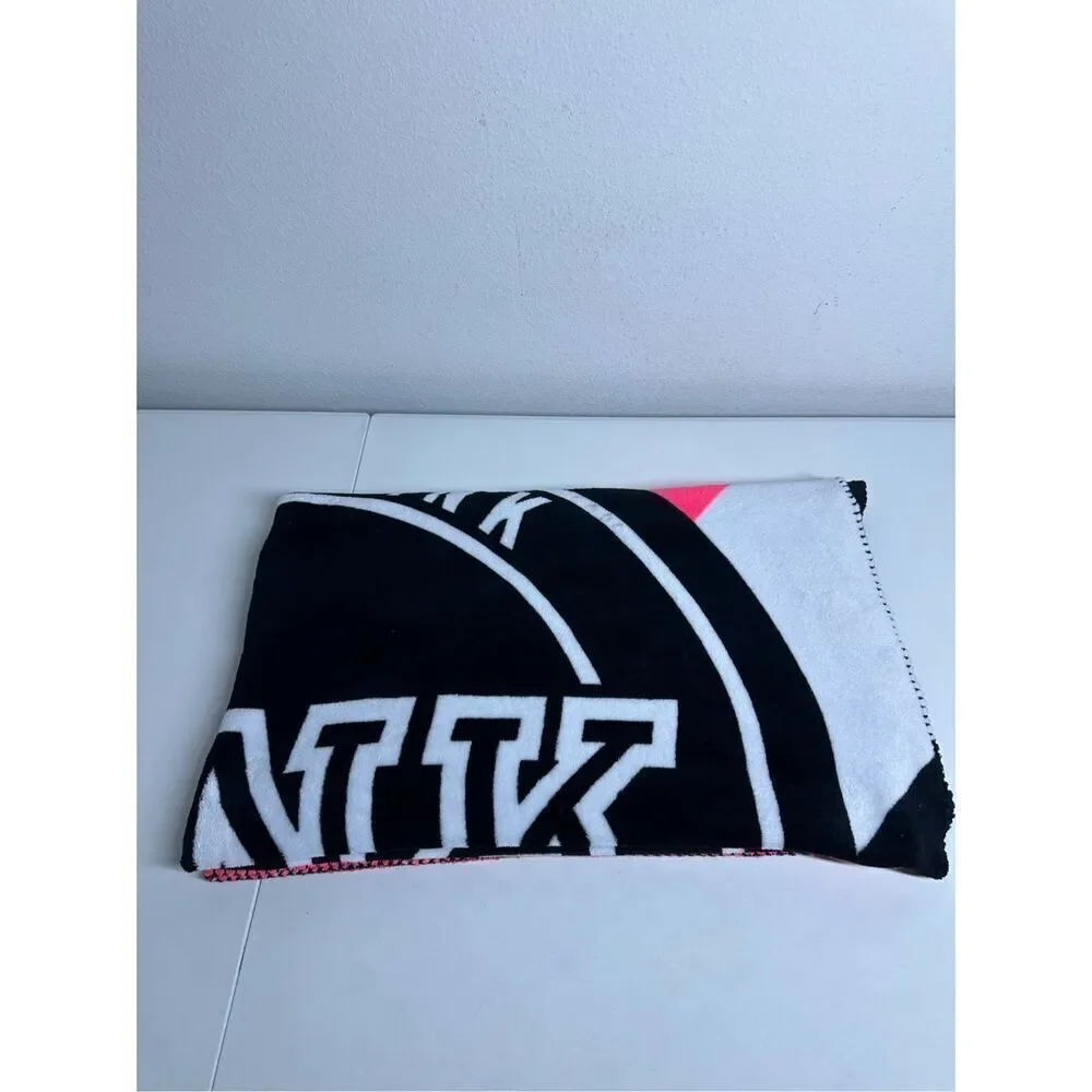 Rare Limited Victoria's Secret PINK Pink Black & White Stadium Blanket/Throw