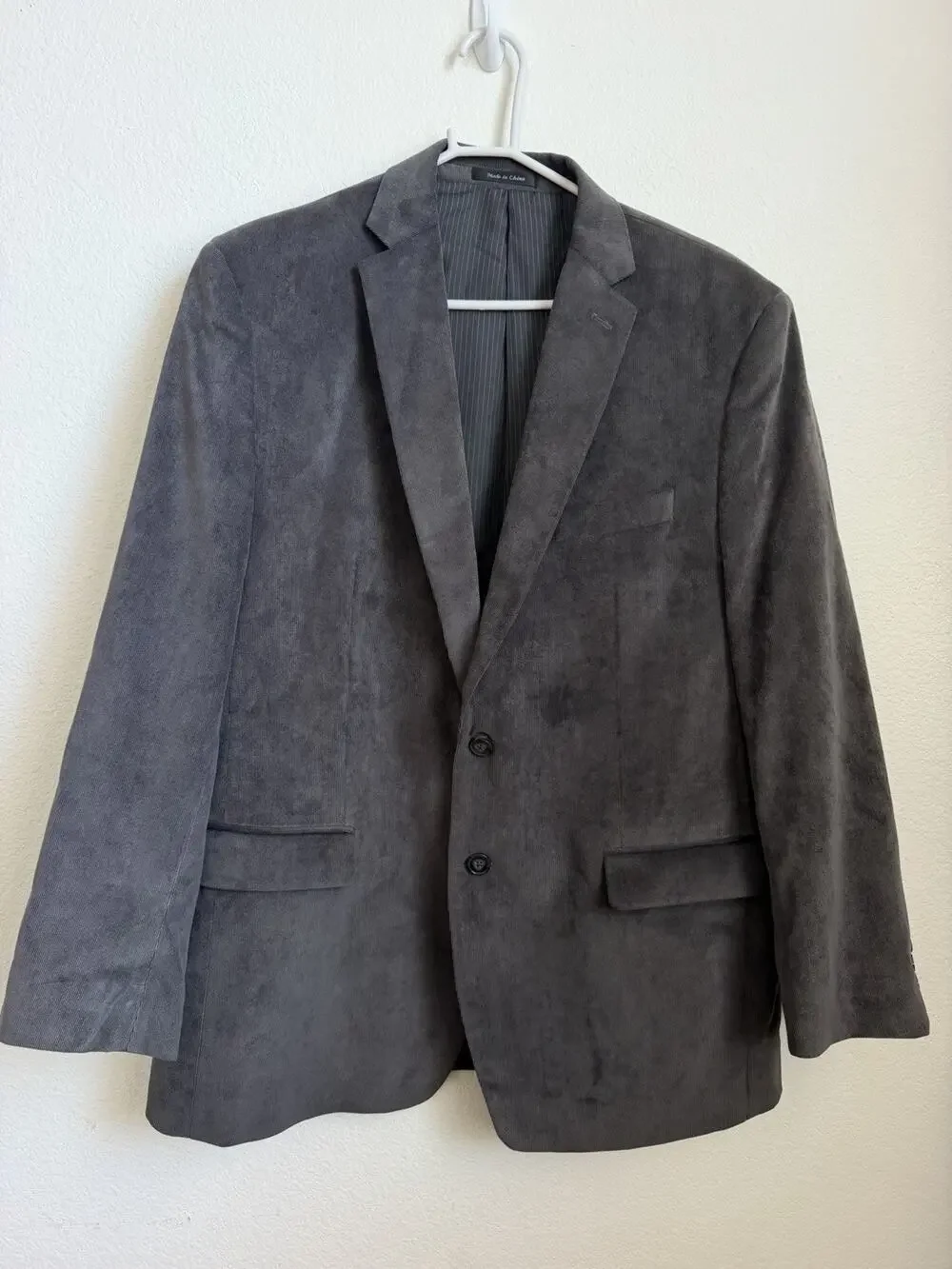 Calvin Klein Macys Mens 46R Micro Corduroy Gray Sport Coat Jacket Blazer
