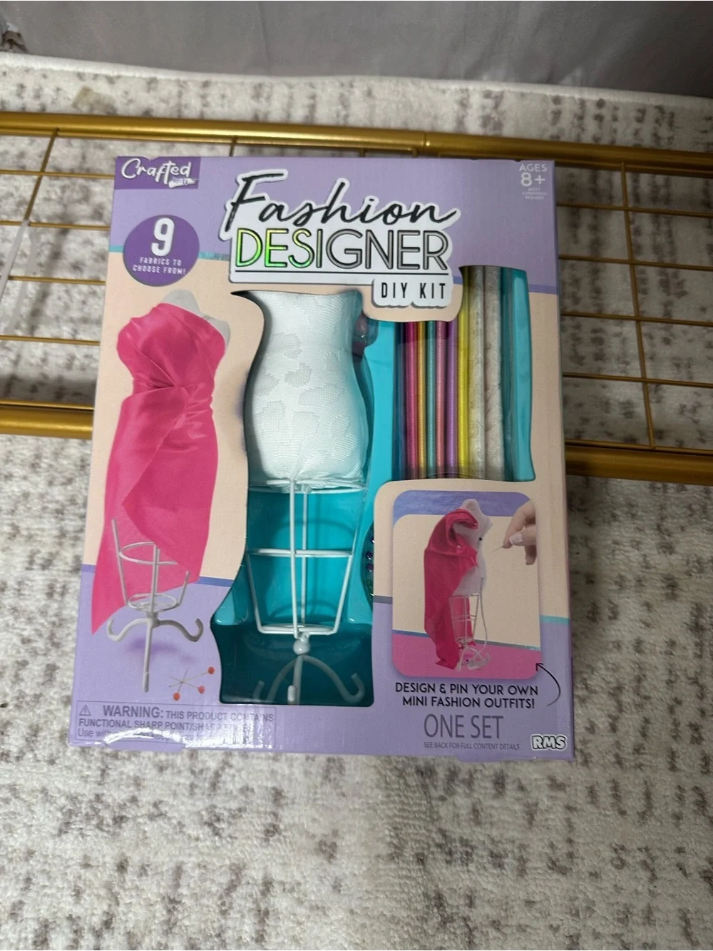 Fashion Designer DIY Kit - Lavender Box with Pink Fabric