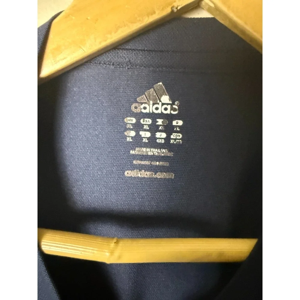 Adidas Shirt Longsleeve Men's XL Pullover Crewneck Blue 3-Stripes