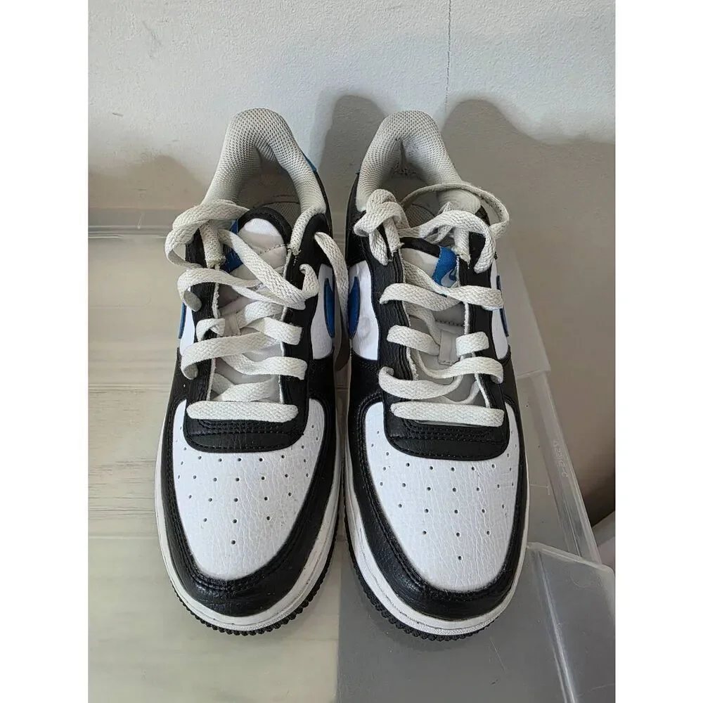 Nike Air Force 1 Low (Youth Size 6.5Y) Shoes FN8008 001 White Black Photo Blue