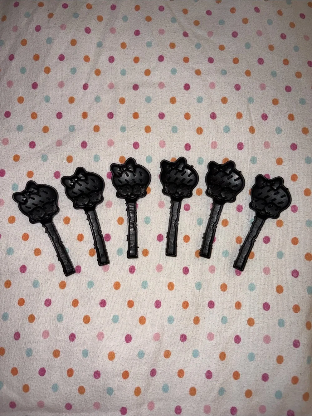 Lot of 6 Monster High Black Skull Doll Combs Mattel G1 Hair Brushes Accessories