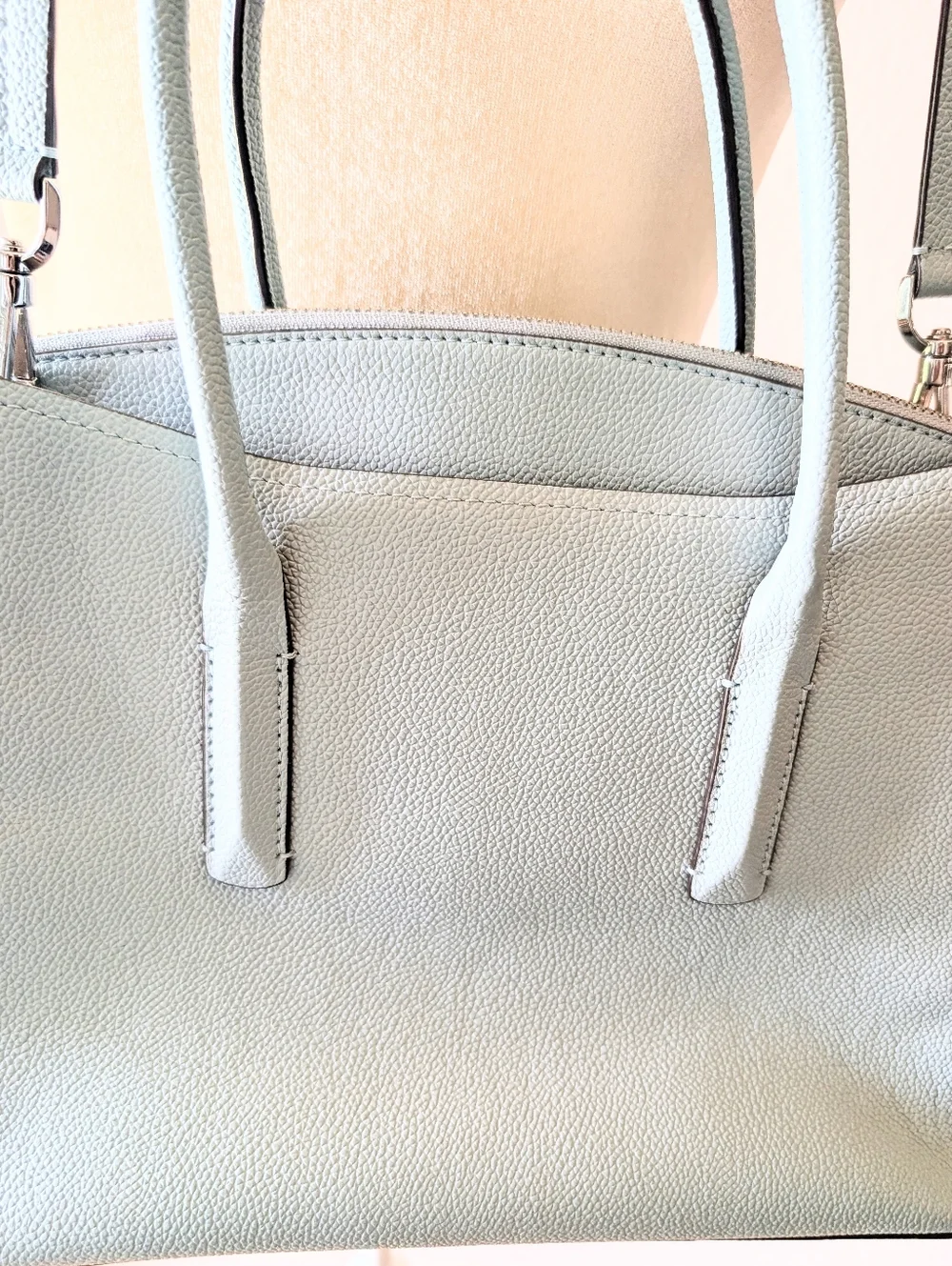 Kate Spade Light Blue Pebbled Leather Tote Purse with Crossbody Strap