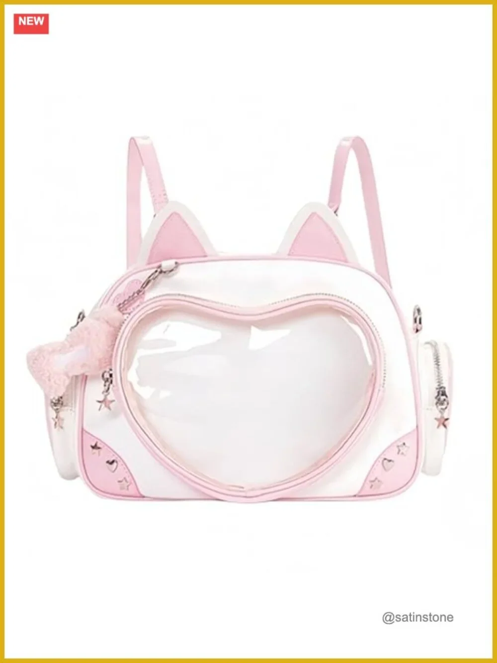 Kawaii Ita Bag Cat Pin Backpack Shoulder Crossbody Bag Anime Clear Layer Insert