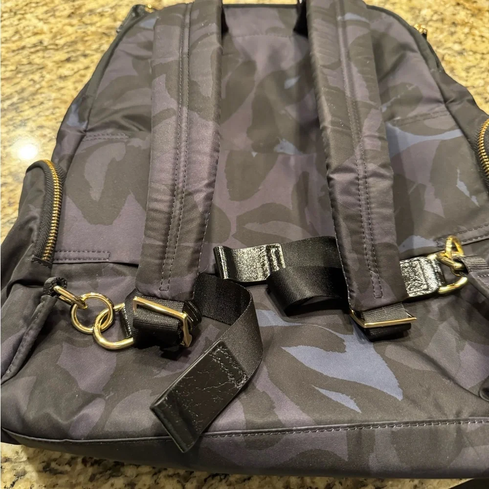 Tumi Navy and Black Floral Print Backpack