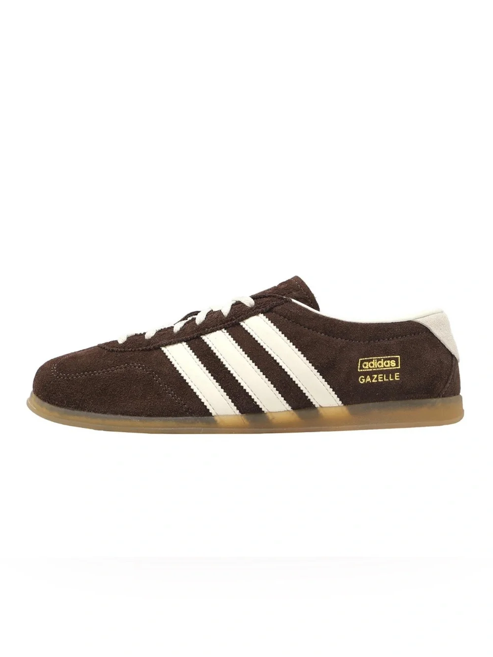 adidas Gazelle Women’s Brown Suede Sneakers with White Stripes, Size 7