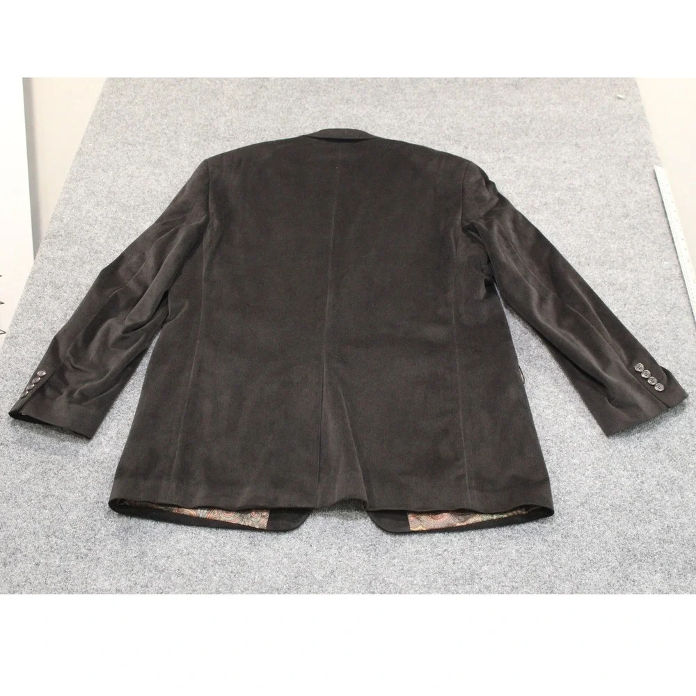 Lauren‎ Ralph Lauren Mens Black Corduroy Blazer Paisley Lining 46L Jacket