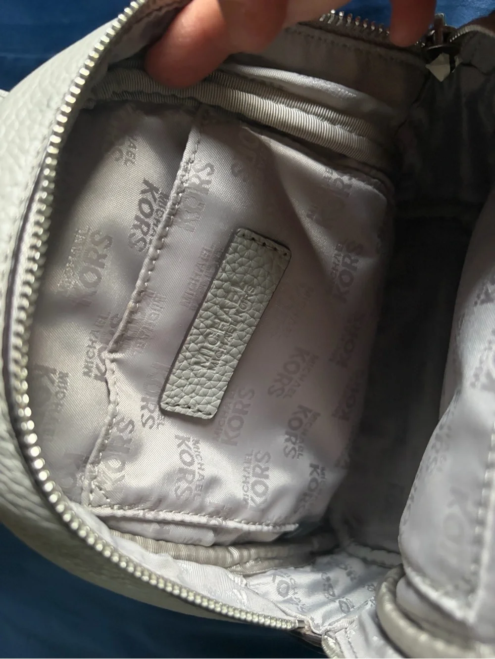 Michael Kors Silver Studded Mini Backpack Abbey Grey