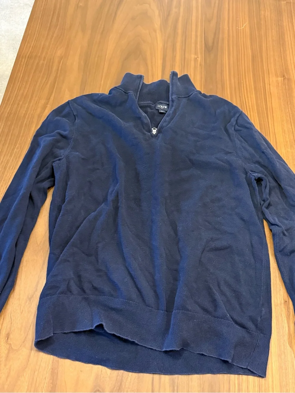 J. Crew Men's Dark Navy Quarter-Zip Sweater
