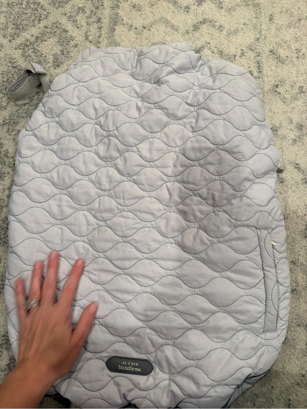 JJ Cole Infant Car Seat Cover/blanket - Light Gray and Charcoal