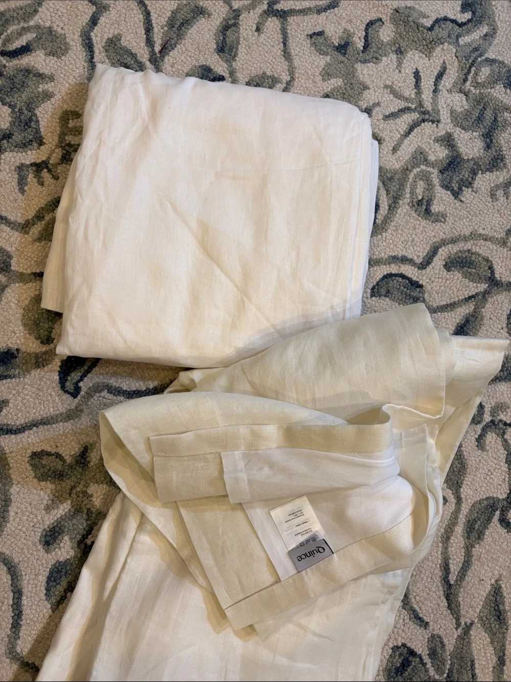 Quince European Luxe Linen White curtain panel 48x84 (one panel)