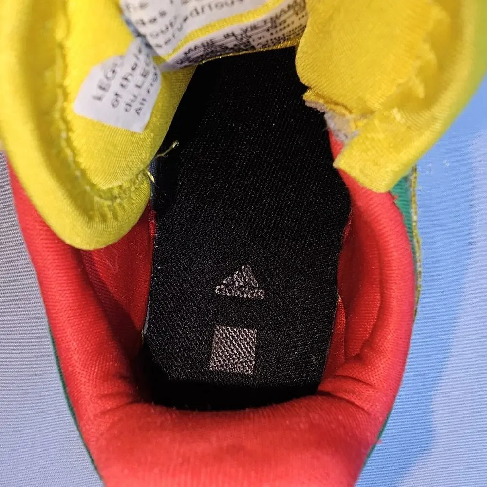Adidas Lego Sport Baby Boys Shoes Size:6K, Yellow,Green,Red,and BlackStripe Logo