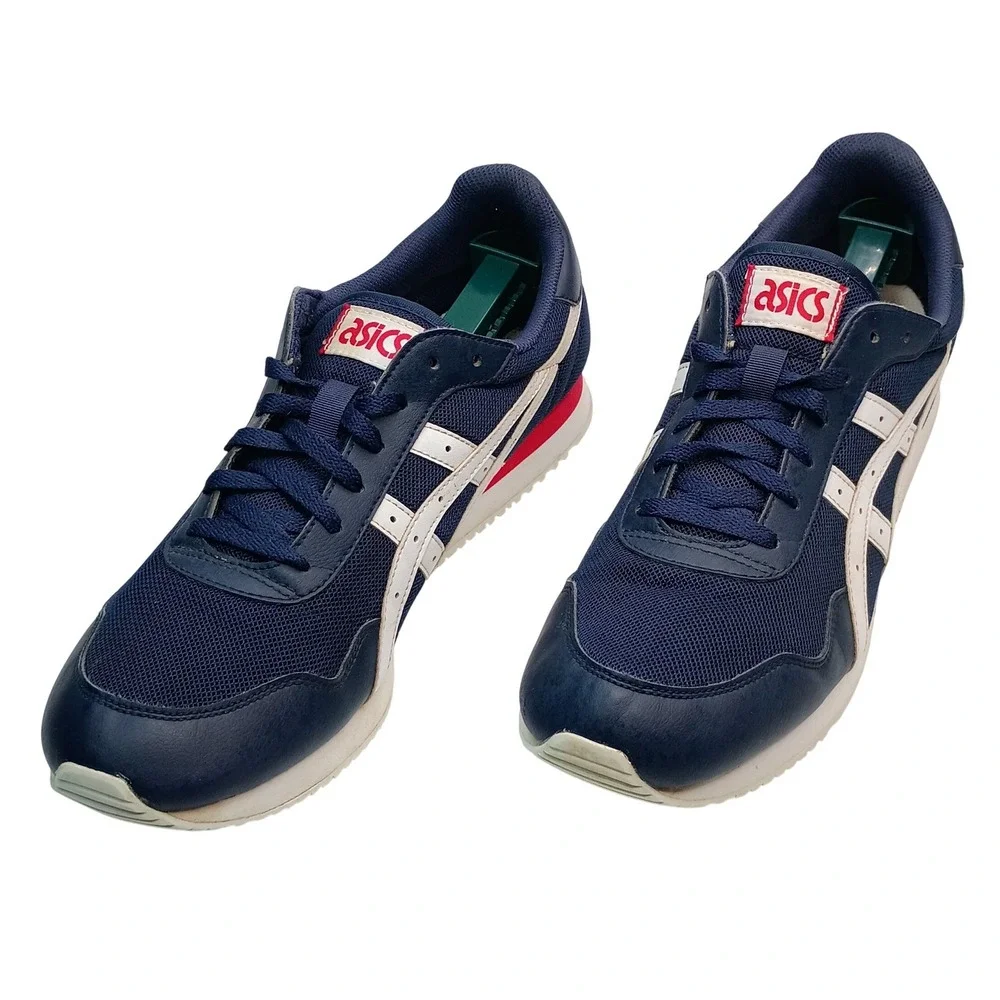ASICS Tiger Sneakers Men Size 13 Navy Blue Midnight Synthetic Leather Mesh