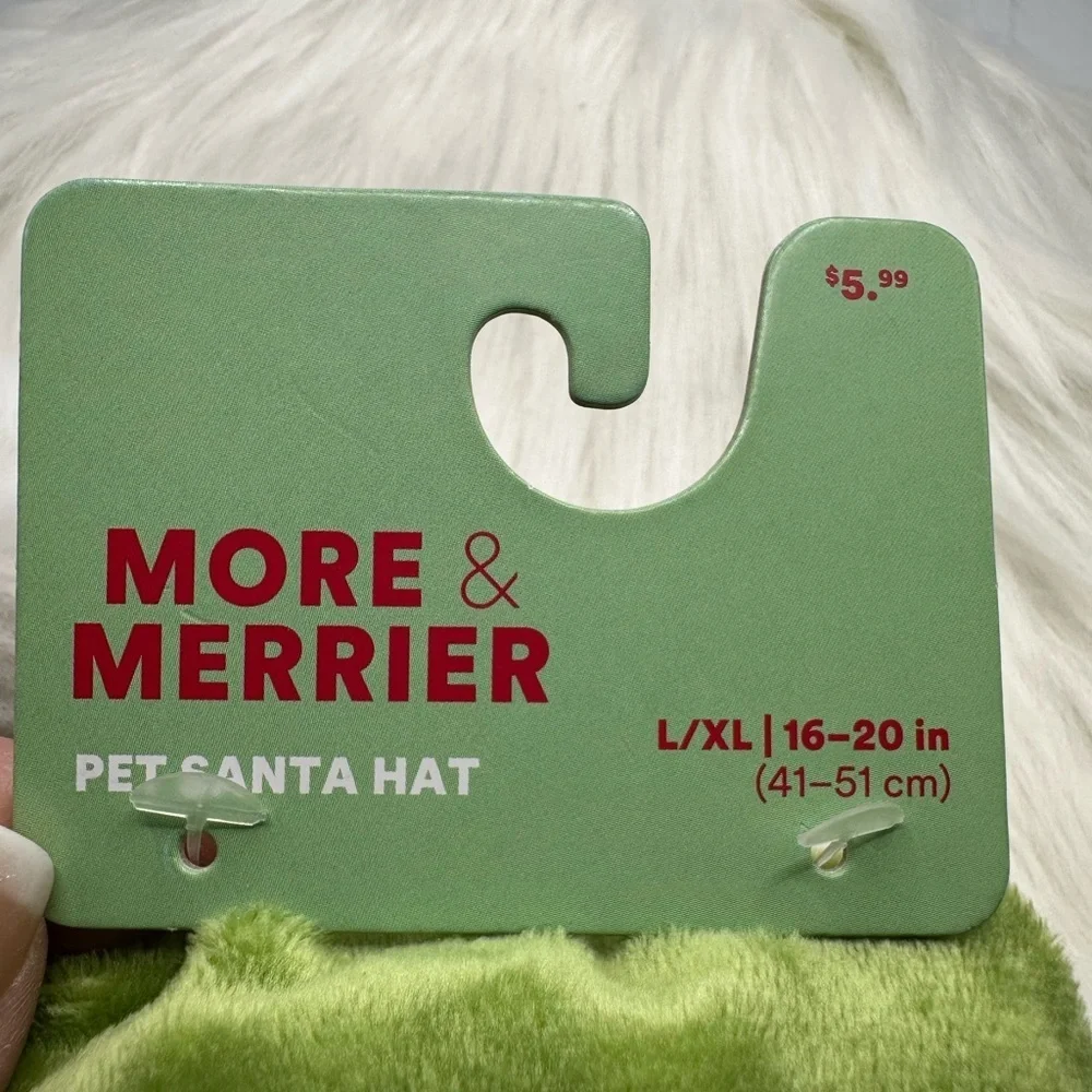 🩷5/$10 Green and White PET  Santa Hat