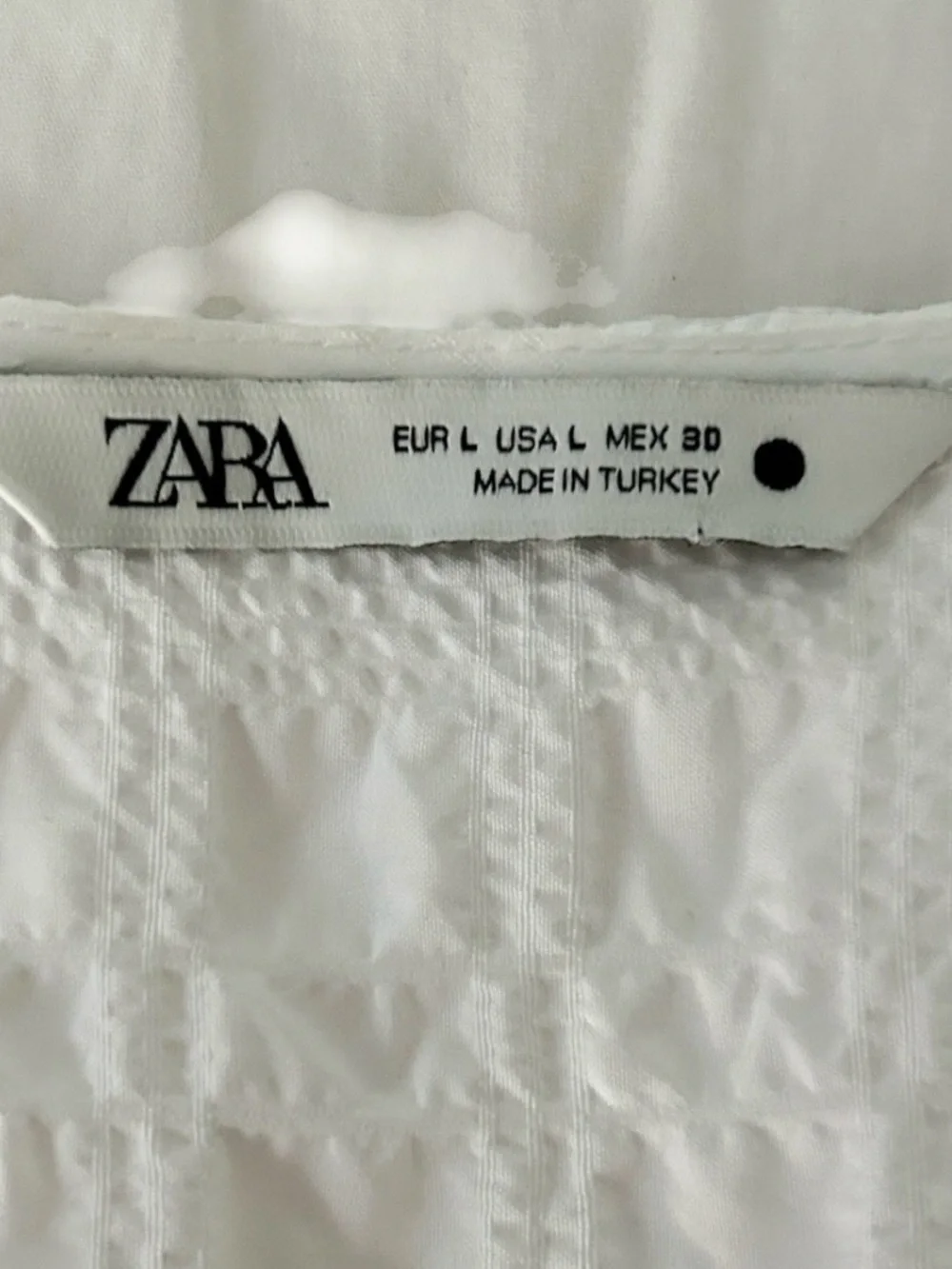 Zara white textured